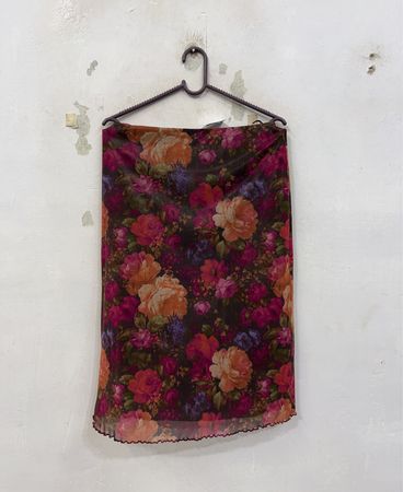 Hennes Collection Midirock mit Blumenmuster