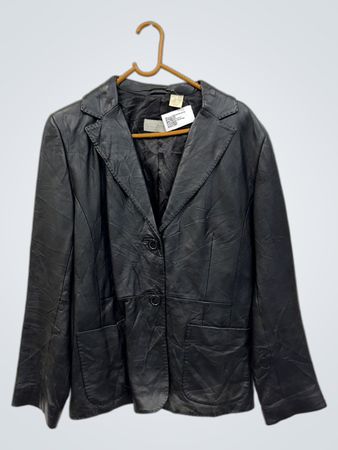 Laura Clement Collection schwarzer Lederblazer