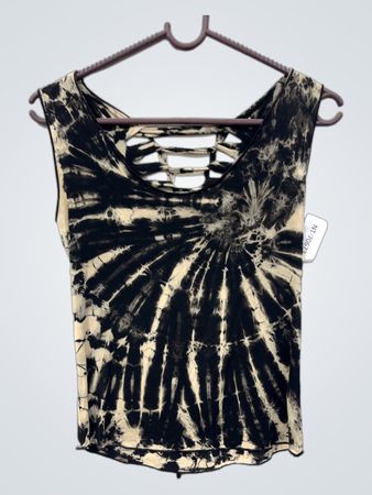 Ärmelloses Batik-Top mit überkreuzter Rückenpartie