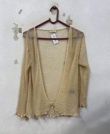 Ikat beige Strickjacke
