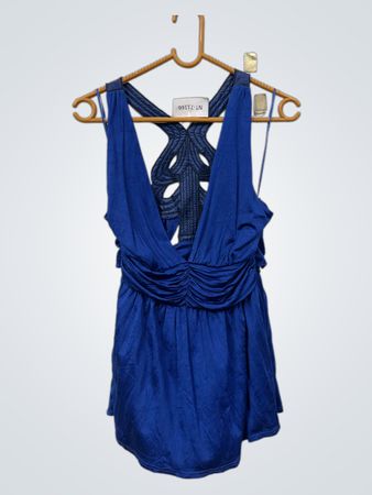 Blaues gerafftes Tanktop