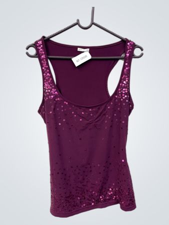 ESISTO Damenshirt mit lila Pailletten und Racerback-Schnitt