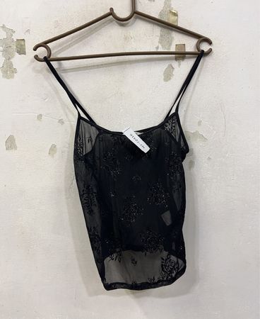 La Senza Schwarzes florales transparentes Camisole-Oberteil
