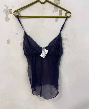 Secret Possessions Marineblaues Spitzen-Camisole