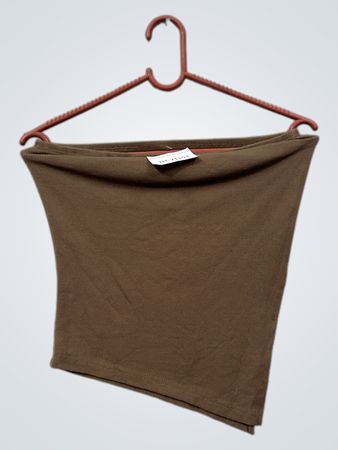 Braunes geripptes Bandeau-Top