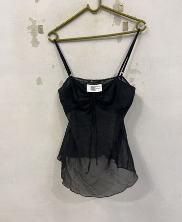 ALLY WEIJL Schwarzes durchsichtiges Camisole-Top