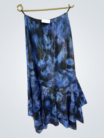 Blau-schwarz Batikmuster-Rock mit Glitzerdetail