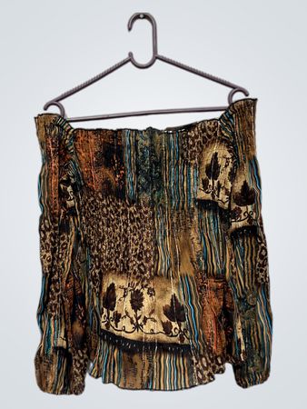 Damen-Schulterfreie Rüschenbluse