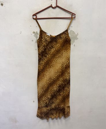 MARK'S Leopardenmuster-Spaghettiträgerkleid