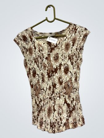 L'ATTORE Women's Floral Crinkle Top
