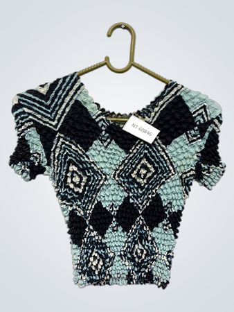 Kachelartiges, strukturiertes geometrisches Crop-Top