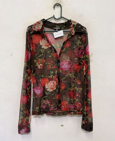 Mexx Floral Mesh Langarmtop