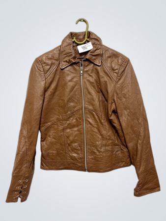 AGENDER braune Lederjacke