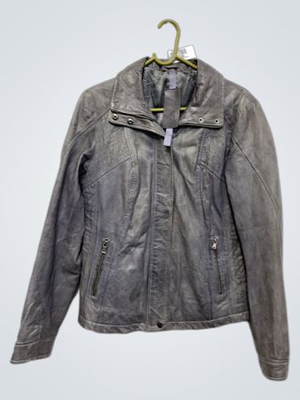 MILESTONE graue Lederjacke
