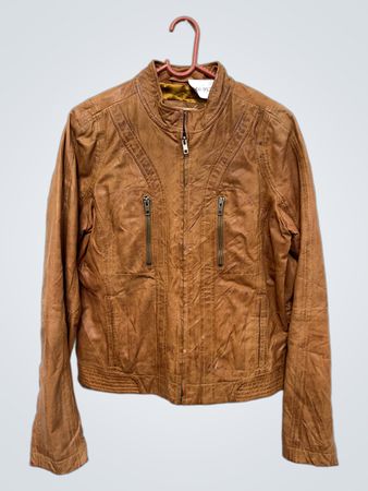 Braune Lederjacke