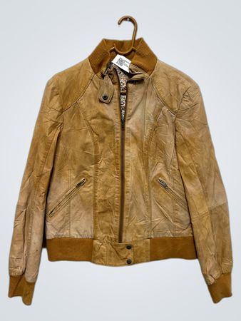 Brauner Wildleder-Bomberjacke