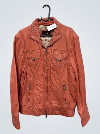 JILANI COLLECTION Damen Korallen-Lederjacke