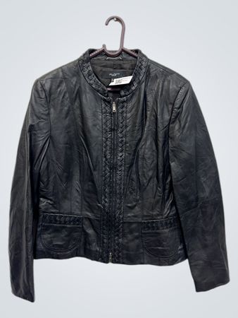 UN JOUR AILLEURS Black Lederjacke