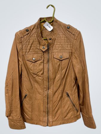 TOM TAILOR Damen braune Kunstlederjacke