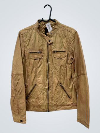 Diesel Damen Bikerjacke aus künstlichem Leder in Hellbraun