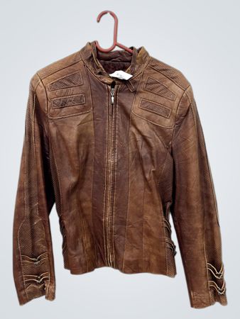 MODA SHOW braune Lederjacke