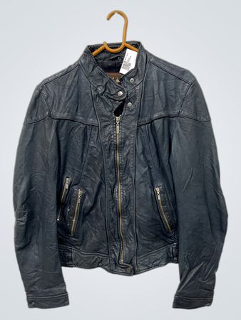 Cole Haan schwarze Lederjacke