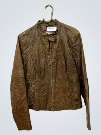 Eichenbraune Biker-Lederjacke