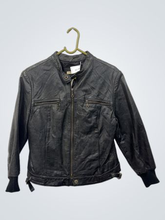 SOFT GREY schwarze Lederjacke