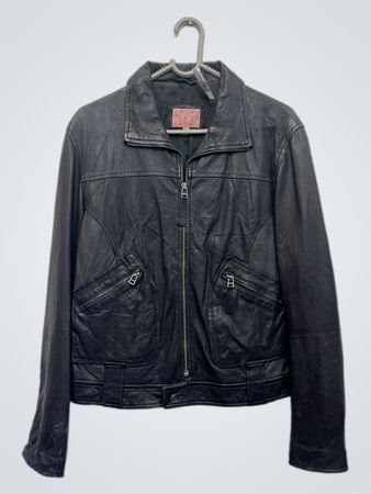 Miuo schwarze Leder-Bikerjacke