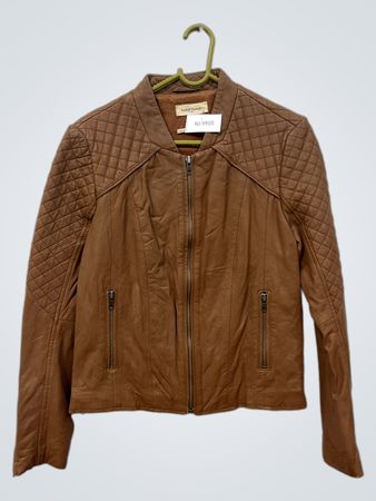 Naf Naf Brown gesteppte Jacke aus Kunstleder