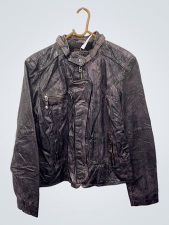 Damen schwarze Lederjacke
