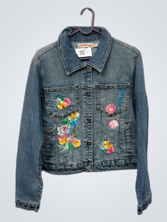 JIMS JEANS bestickte Jeansjacke