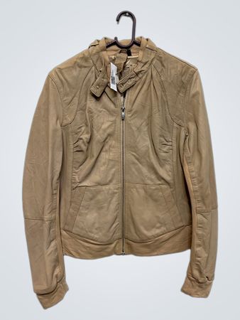 ARMANI COLLECTION Women's Beige Leather Jacket