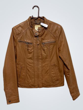 SORA von jbc Brown Faux Leather Moto Jacket