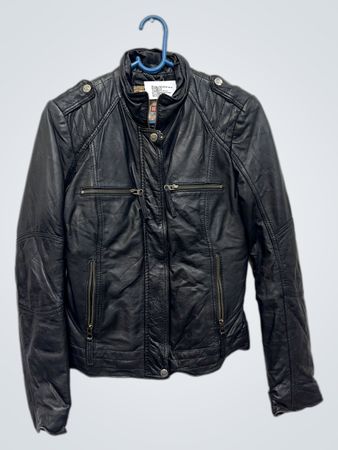 Mustang True Denim schwarze Lederjacke