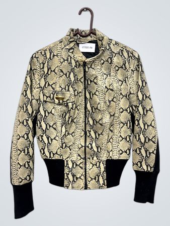 Snakeskin Print Bomber Jacket