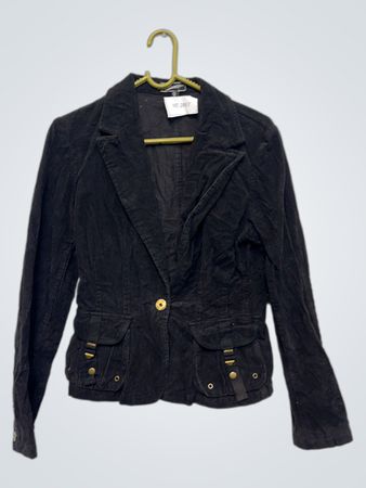 Mountever Blazer de Veludo Cotelê Preto