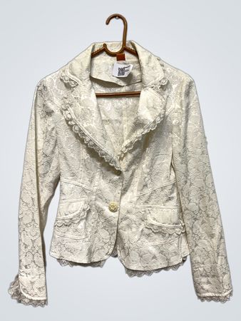 Blazer in pizzo bianco