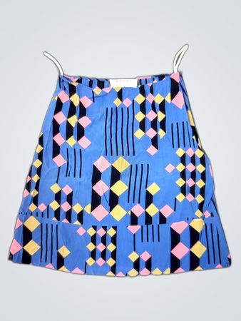 Re/Done Geometric Printed Mini Skirt