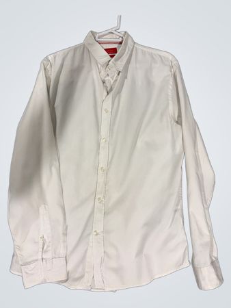 White Button-Down Long-Sleeve Shirt