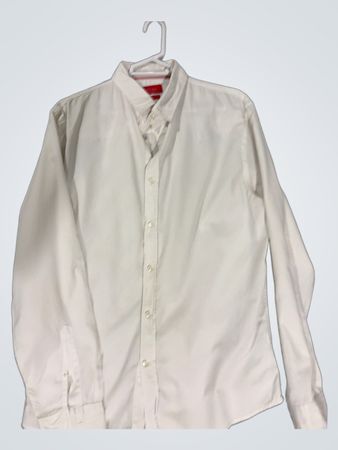White Long-Sleeve Button-Down Shirt