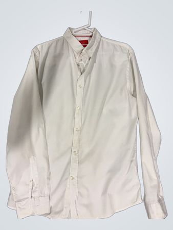 White Button-Down Long-Sleeve Dress Shirt
