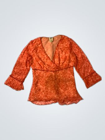 Faded Glory Orange Long Sleeve Top