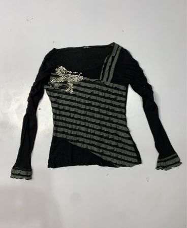 Xanaka Black Long Sleeve Top
