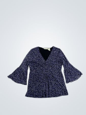 Worthington Printed Bell Sleeve Blouse