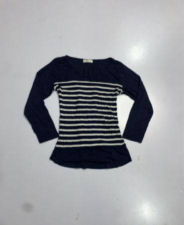 Cache Striped Long-Sleeve Blouse