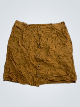 Esmarara Brown Button-Front Mini Skirt