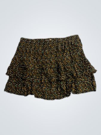 Promod Printed Ruffle Mini Skirt