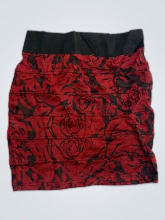 Red Floral Skirt