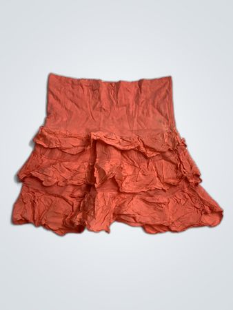 Unbranded Coral Ruffled Mini Skirt